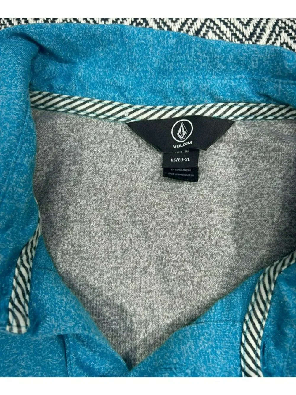 Volcom Men's Heathered Blue Polo Shirt XL Cotton Blend Short Sleeve - Picture 3 of 4